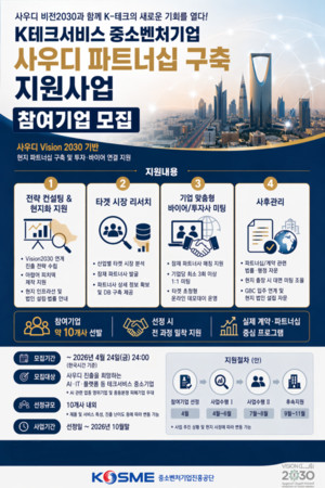 중진공, 사우디아라비아 중심 MENA 진출 지원... K-테크서비스 파트너십... - 뉴스 썸네일 이미지