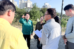 신천엠코~국도7호선 연결도로 현장, 이주언 시의원 방문, 추진현황 점검